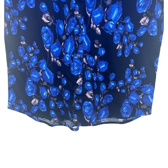 Rock Roll N Soul Blue Rose Button Down Shirt Small - Picture 5 of 10